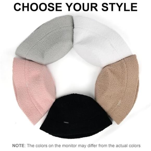 Fuzzy Bucket Hat for Women - Winter Plush - Picture 6 of 8